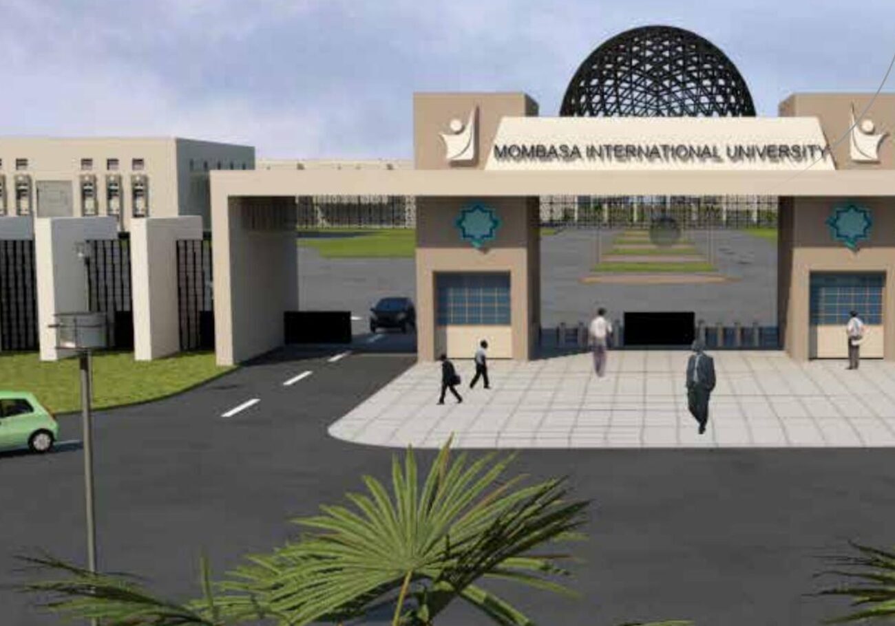 Architectural render of the campus main entrance gate in Mombasa